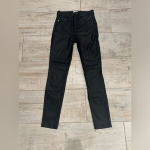 ID: 23 Leathery Coated Black Skinny Jeans Size 26